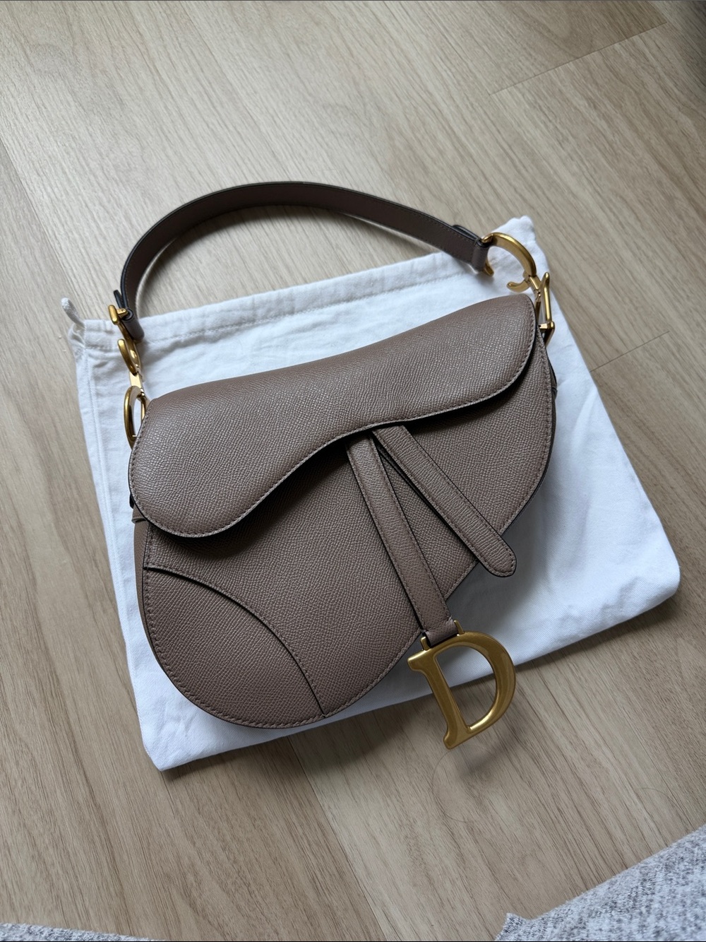 Dior saddle bag medium in taupe